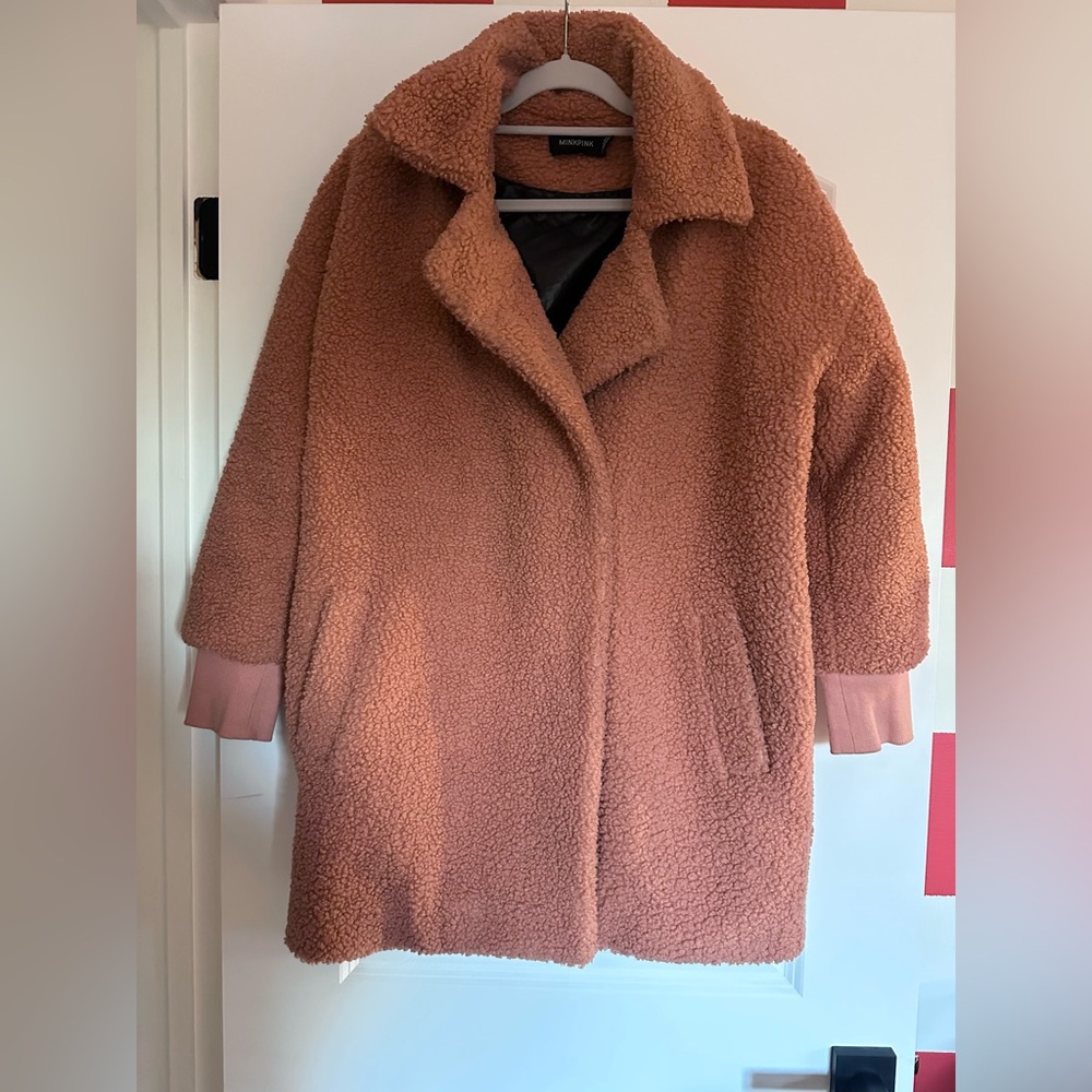 Vintage MINKPINK Blush Teddy Coat